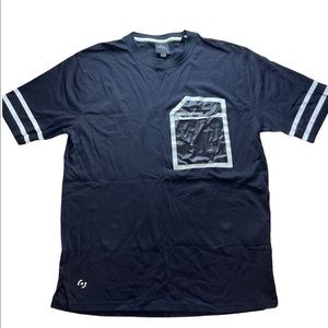 (FUC)Armani Exchange- Striped Pocket T-Shirt, Size Small